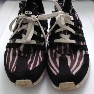 Adidas Black Zebra Print Sneakers 10